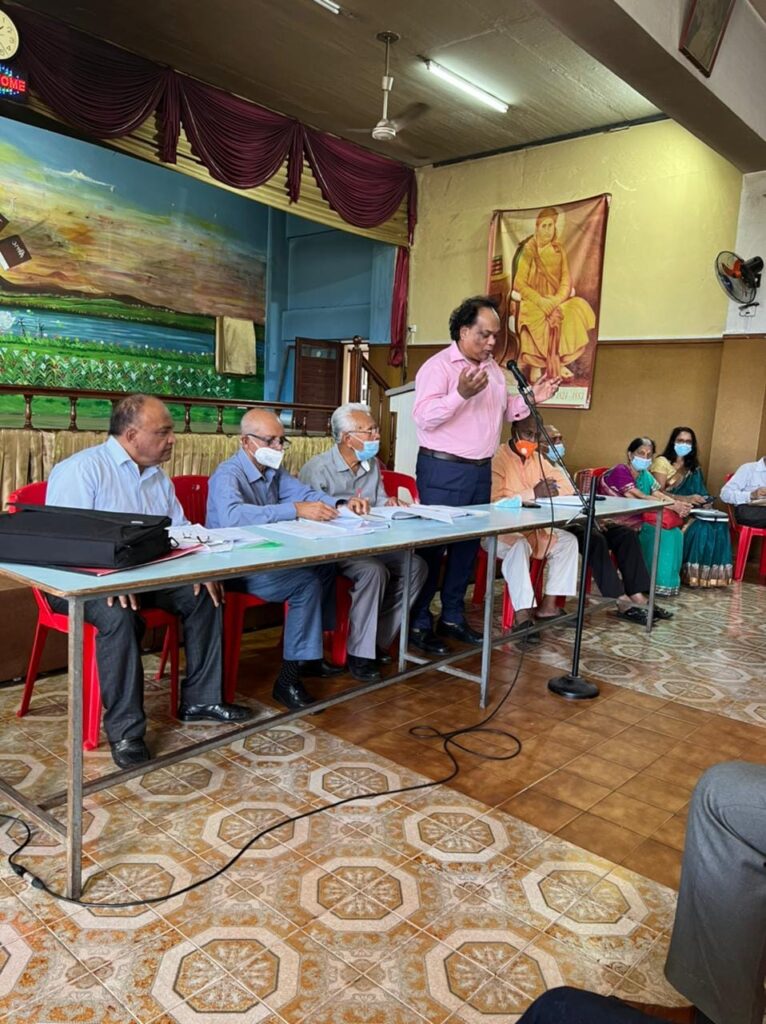 Meeting with the members of Arya Sabha Mauritius to enhance synergy and collaboration regarding upcoming projects.